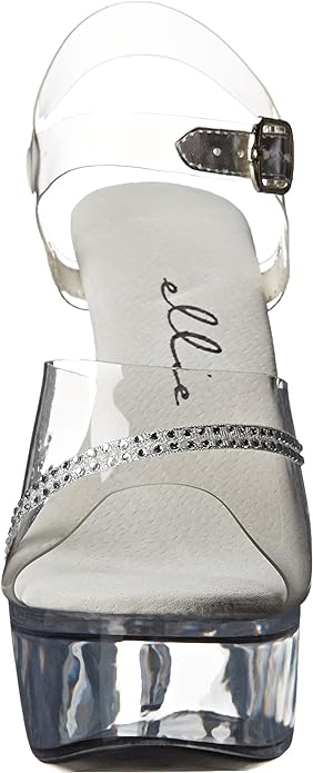 Jewel-601 Clear Rhinestone 6" Heel Sandals