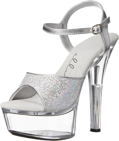 Juliet-601-G Glitter 6" Heel Sandals