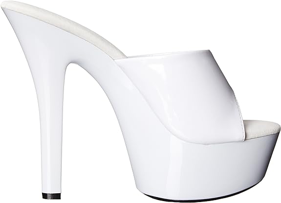 Vanity-601 Patent/Clear 6" Heel Mule Sandals