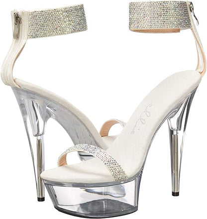 Anika-609 Rhinestone Strap 6" Heel Sandals