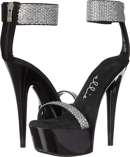 Anika-609 Rhinestone Strap 6" Heel Sandals