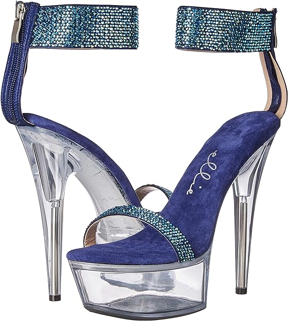 Anika-609 Rhinestone Strap 6" Heel Sandals