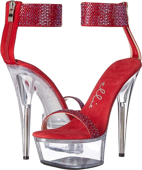 Anika-609 Rhinestone Strap 6" Heel Sandals