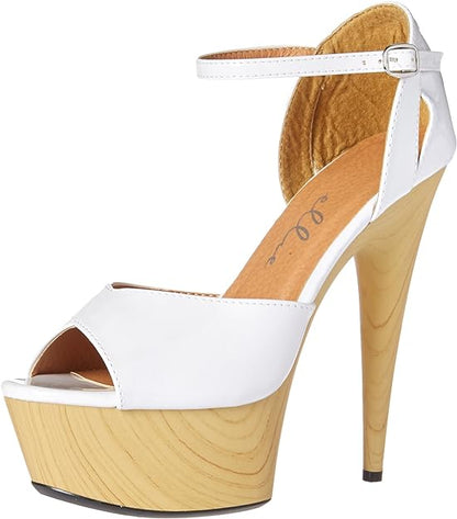 Billie-609 Patent 6" Wooden Heel Sandals