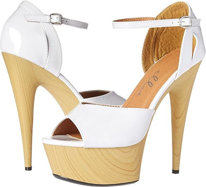 Billie-609 Patent 6" Wooden Heel Sandals