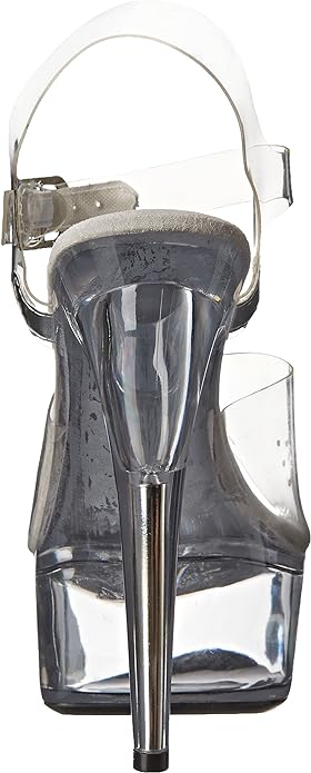 Brook-609 Clear 6" Round Stiletto Heel Sandals