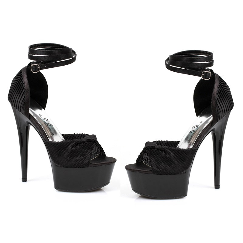 Chiffon-609 Pleated Satin 6" Heel Sandals