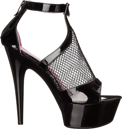 Cais-609 FIshnet/Patent 6" Heel Sandals