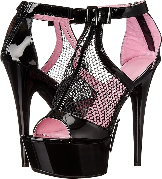 Cais-609 FIshnet/Patent 6" Heel Sandals