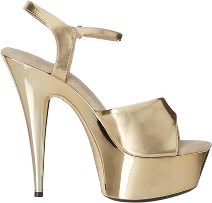 Chrome-609 6" Chrome Heel Sandals