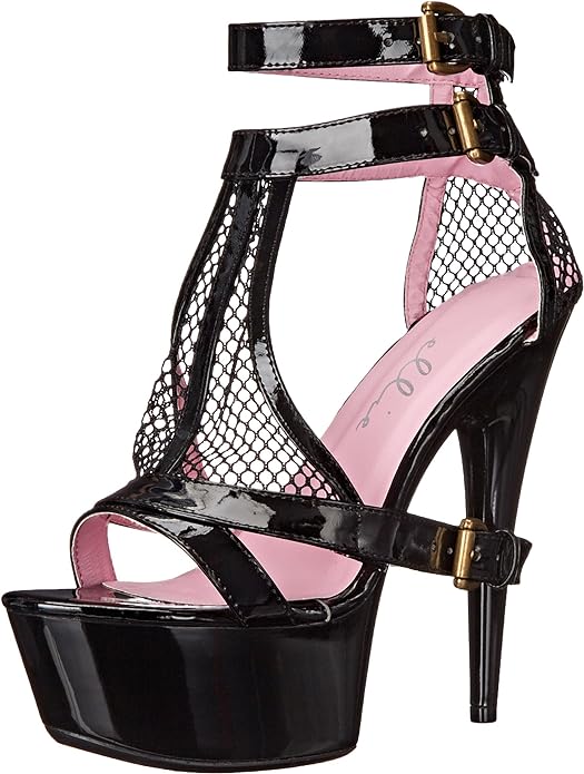 Levi-609 Fishnet/Patent 6" Heel Sandals