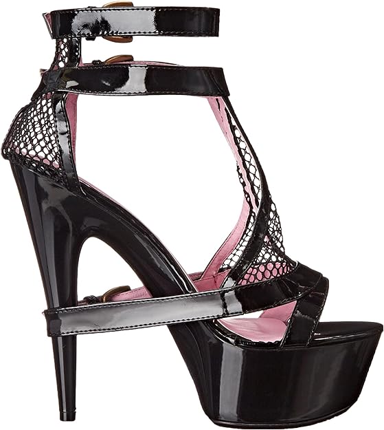 Levi-609 Fishnet/Patent 6" Heel Sandals