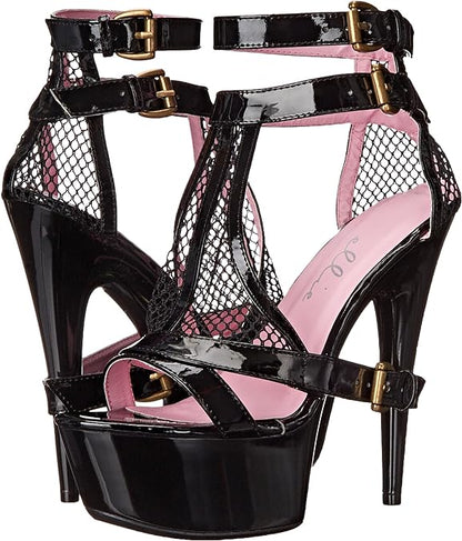 Levi-609 Fishnet/Patent 6" Heel Sandals