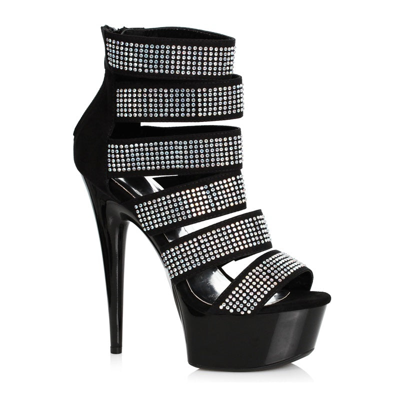 Megan-609 Cuffed Rhinestone Detailed 6" Heel Sandals