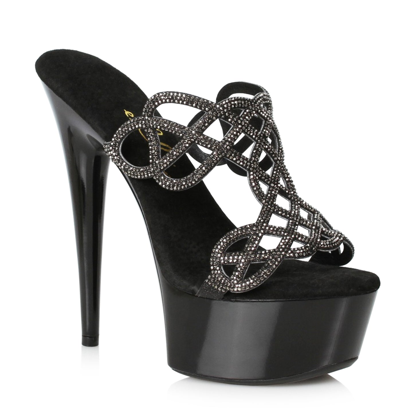 Sabrina-609 Rhinestone 6" Heel Mule Sandals