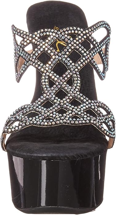 Sabrina-609 Rhinestone 6" Heel Mule Sandals