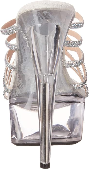 Selena-609 Rhinestone Detailed 6" Mule Sandals