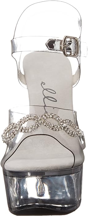 Tiffany-609 Rhinestone Applique 6" Heel Sandals