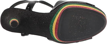 Kaya-709 Glitter Jamaican Platform Sandals