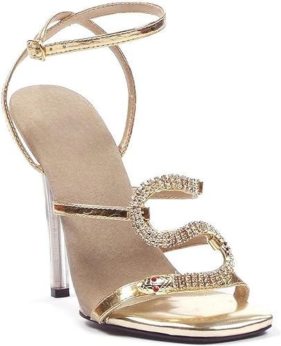 Chantel-508 Rhinestone Snake 5" Heel Sandals