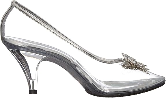 Cinder-301 Clear Glass Slipper Pumps