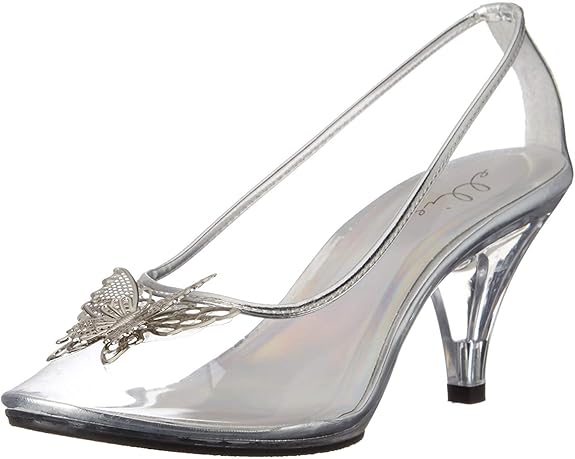 Cinder-301 Clear Glass Slipper Pumps