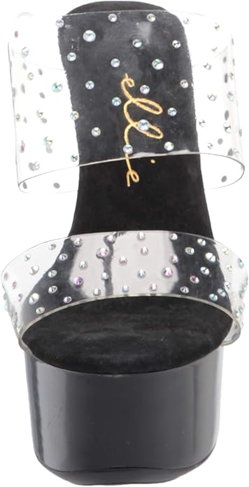 Misty-609 Rhinestone Detailed 6" Mule Sandals