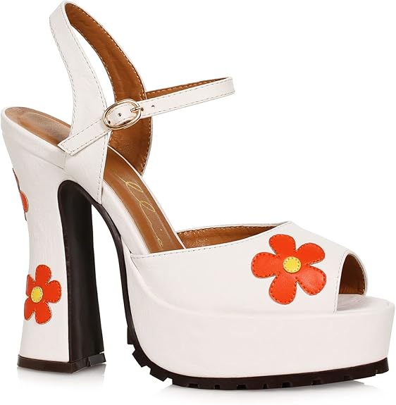 Daisy-557 Flower Child Chunky Heel Platform Sandals