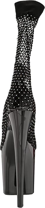 Alexis-850 Rhinestone Fishnet Stocking Pumps