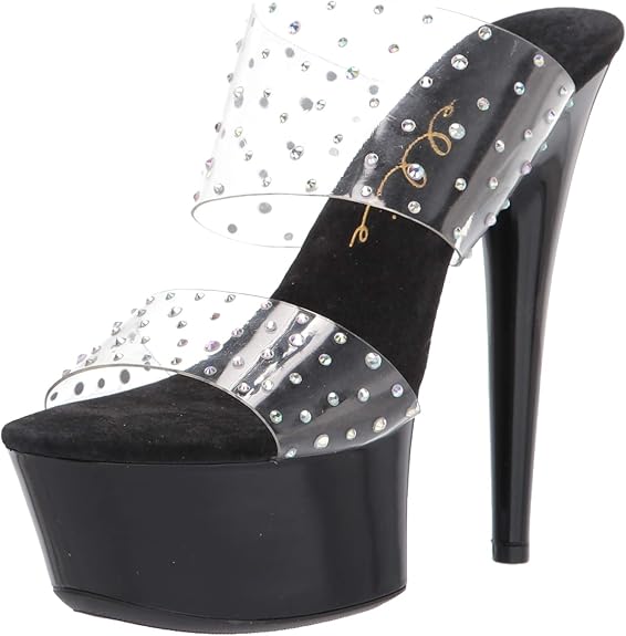 Misty-609 Rhinestone Detailed 6" Mule Sandals