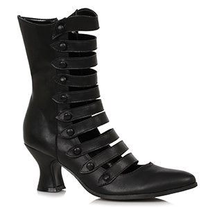 Ava-253 Strappy Faux Leather Victorian Boots