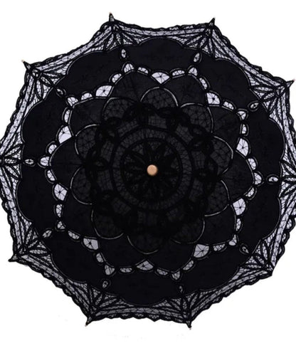 Cotton Embroidered Lace Wedding Parasol