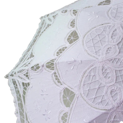 Cotton Embroidered Lace Wedding Parasol