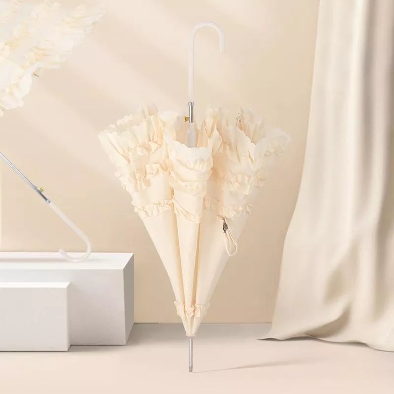 Water Resistant Ruffled Wedding Parasol