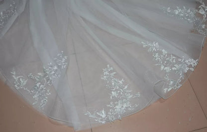 Custom Floral Applique/Tulle Detachable Wedding Skirt All Sizes/Colors