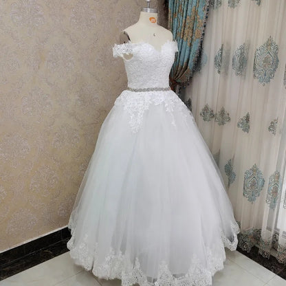 Bling Waist Floral Applique/Tulle Wedding Gown All Sizes/Colors