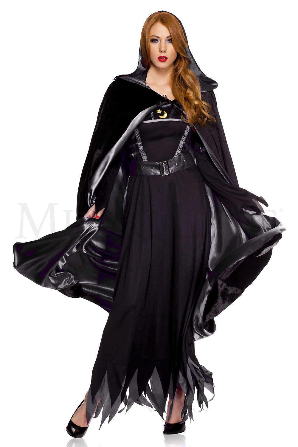 Reversible Hooded Velvet/Satin Cape