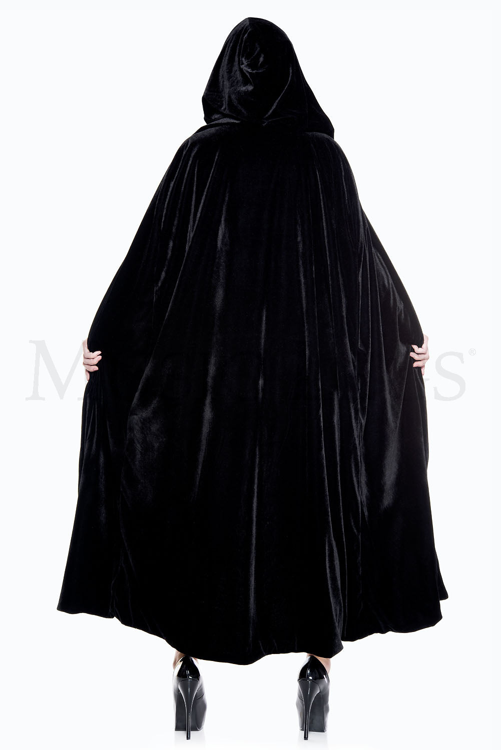 Reversible Hooded Velvet/Satin Cape