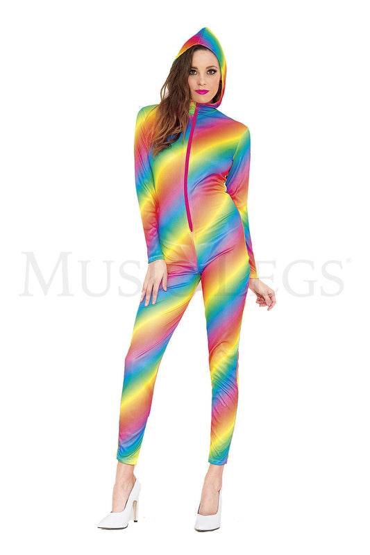 Rainbow Hooded Catsuit