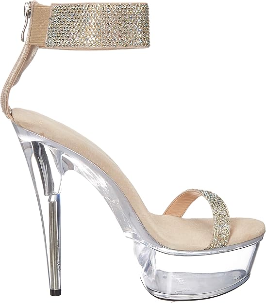 Anika-709 Rhinestone Detailed 7" Sandals