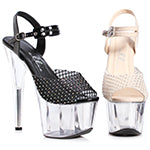 Cheryl-709 Rhinestone Mesh Strappy Sandals