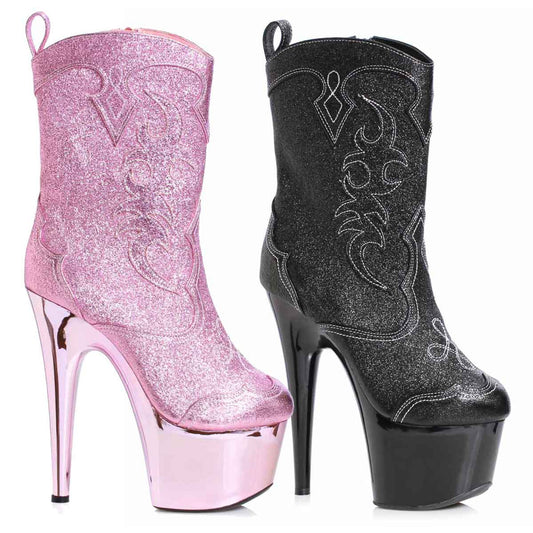 Cody-709-G Glitter Cowgirl Platform Boots