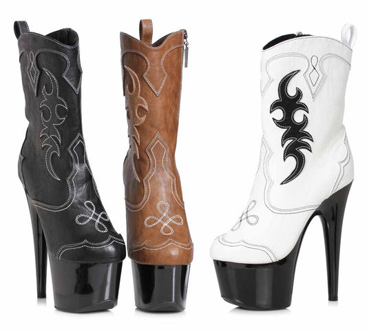 Cody-709 Faux Leather Cowgirl Platform Boots