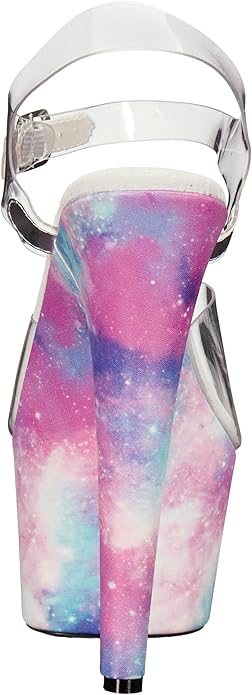 Cosmo-709 Galaxy Printed Platform Sandals