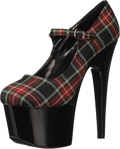 Dom-709 School Girl Plaid 7" Pumps