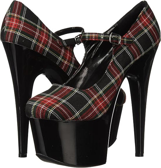 Dom-709 School Girl Plaid 7" Pumps