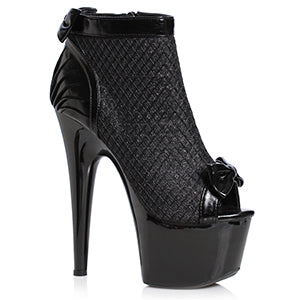 Francesca-709 Patent Sparkle Mesh Booties