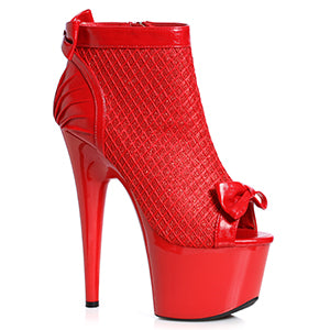 Francesca-709 Patent Sparkle Mesh Booties