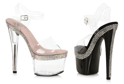 Hattie-709 Rhinestone Platform 7" Sandals