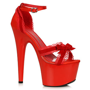 Scarlet-709 Velvet Bow & Lace 7" Sandals